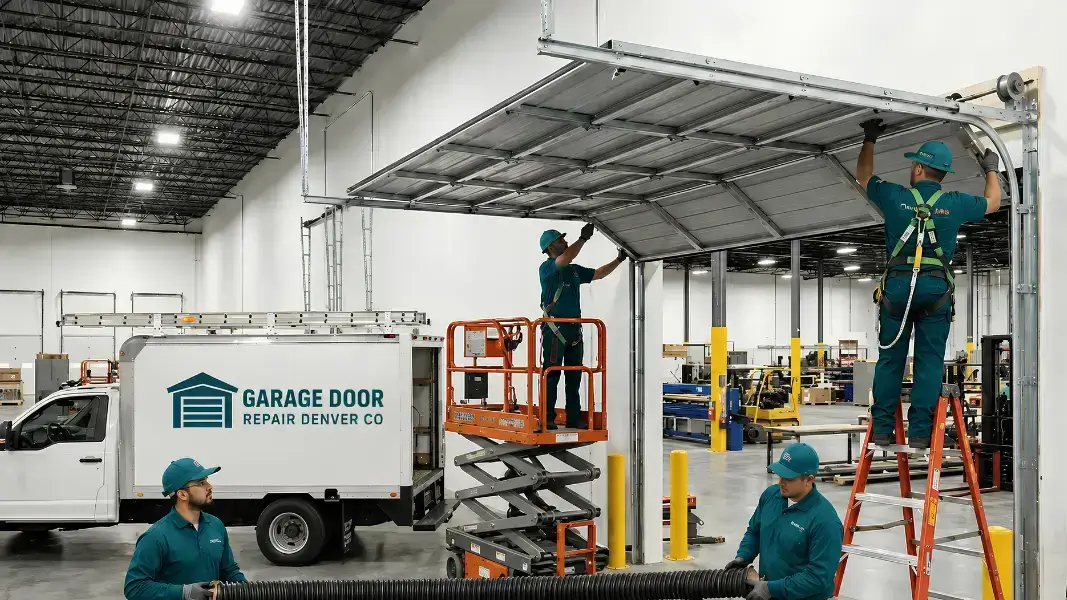 Commercial garage door installation for a Denver business facility