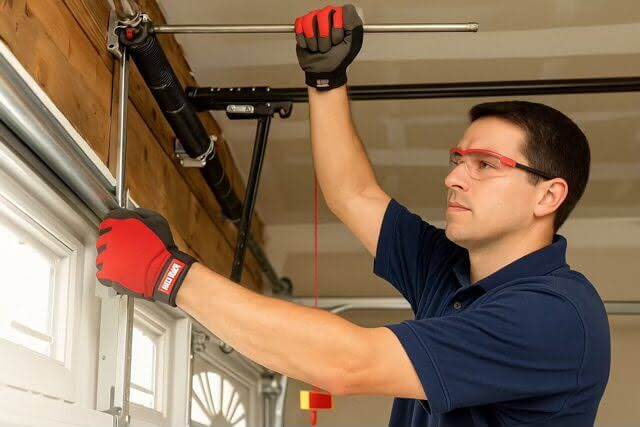 Garage door spring repair technician in Denver