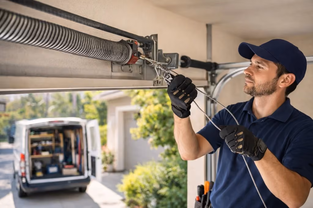 Garage door cable repair technician in Denver, CO