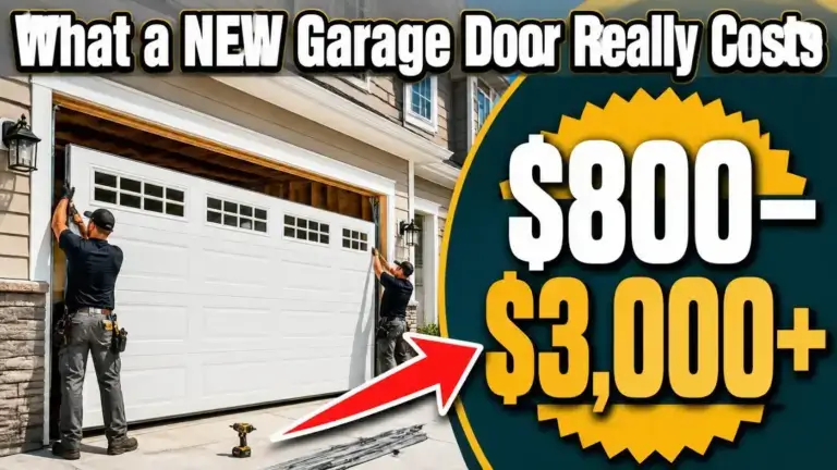 Garage door installation cost breakdown graphic for Denver homeowners