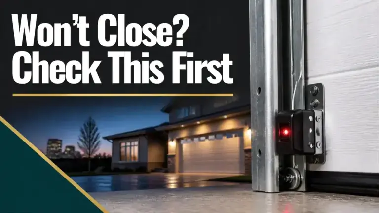 Garage door sensor near the floor, a common reason a garage door won't close in Denver