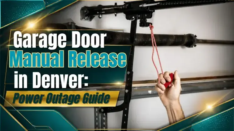 Garage door manual release cord on the opener trolley