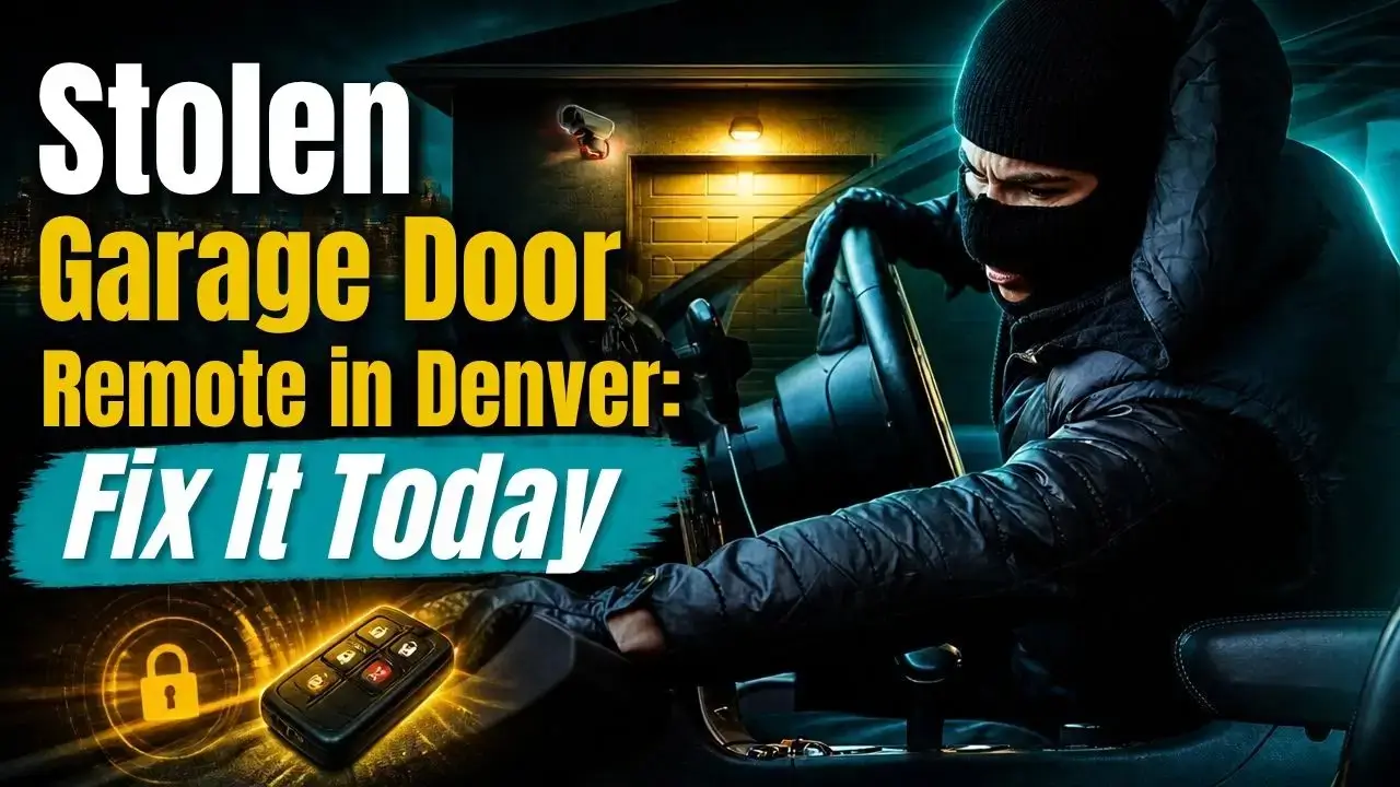 a thief holds a stolen garage door remote