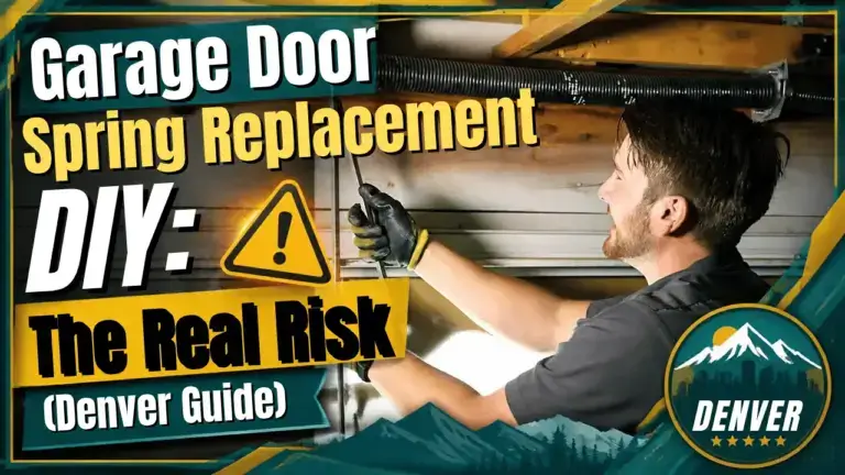 Torsion spring above a Denver garage door, showing why garage door spring replacement DIY work is risky