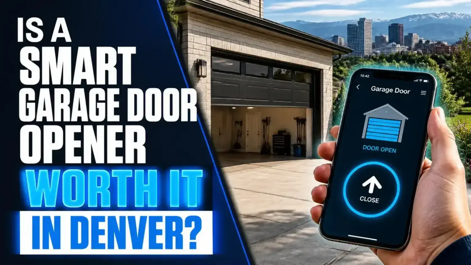 Homeowner using a smart garage door opener