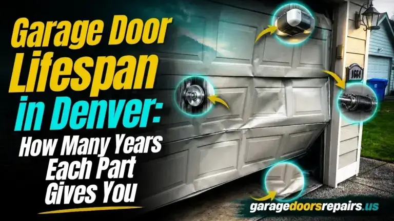 Garage door lifespan check on an aging steel door at a Denver home